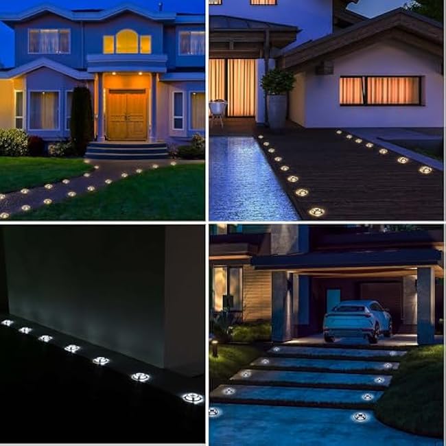 Driveway Lights Deck Dock Lights Step Light Road Markers Cool White/Warm White 4Pack