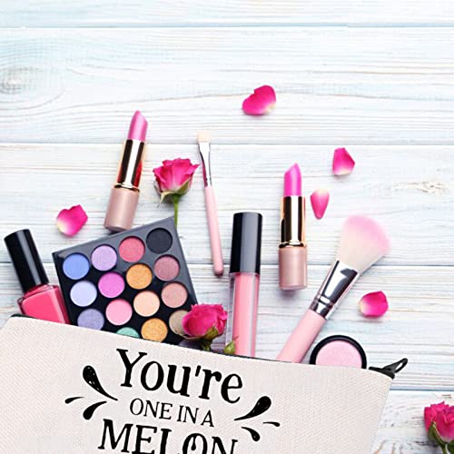 PLITI Watermelon Party Supplies You are One in a Melon Cute Pun Watermelon Party Bag Watermelon Cosmetic Bag(One in Melon BU) - Image 3