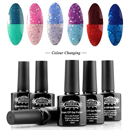 Perfect Summer 6pcs 10ml nail art gel cambia