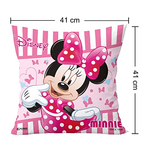 Image of Heart Home Disney Minnie Print Cushion Cover|Sofa Cushion Covers|Cushion Covers 16 inch x 16 inch|Cushion Cover Set of 5 (Pink)