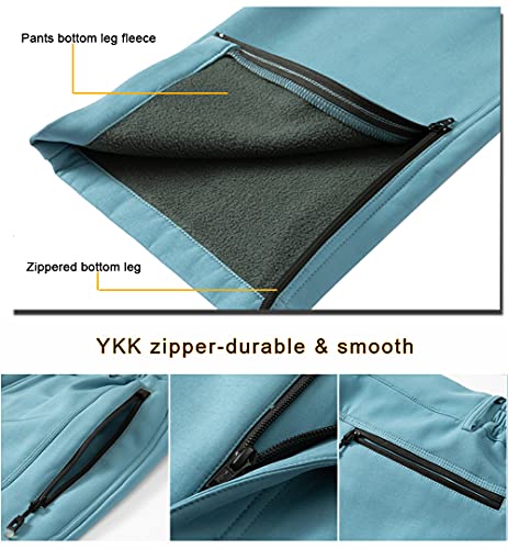 Image of Gash Hao Mens Snow Ski Waterproof Softshell Snowboard Pants Outdoor Hiking Fleece Lined Zipper Bottom Leg