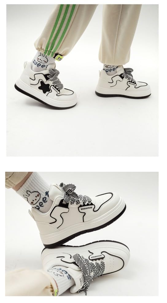Star Shoes Thick Laces Walking Cute Sneakers for Women Thick Sole Y2K Shoes Walking Shoes Flat Platform Chunky Style Casual4