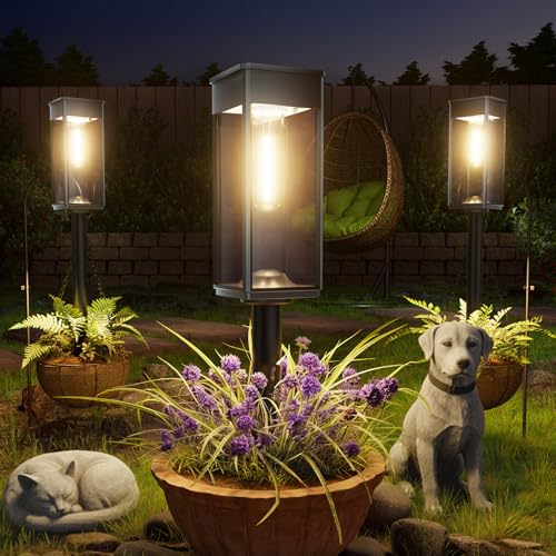 ALFIOT Solar Pathway Lights Outdoor, 8 Pack Bright Solar Lights...