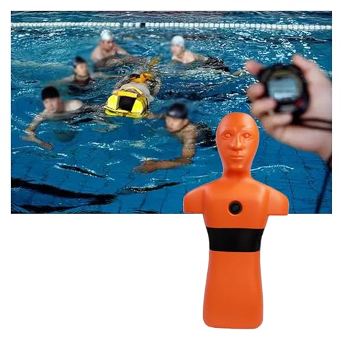 MZZKFC Realistic PE Water Rescue Training Dummy, 38.6 in Drowning Drill Model for School/Clubs Water Safety Courses, Swimming Teaching Tools for Adults/Teenagers(Orange)