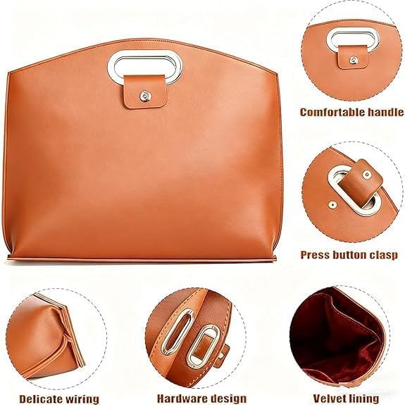Miniatura 8 de Sofisticado Business - Juego de portátil y bolso de mano de cuero impermeable, bolsa de 14 a 16 pulgadas para estuches de portátiles