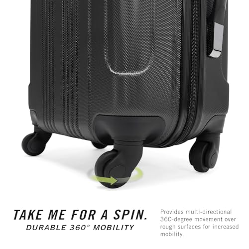 Image of Kenneth Cole REACTION Out of Bounds Lightweight Hardshell 4-Wheel Spinner Luggage, Charcoal, 20-Inch Carry On