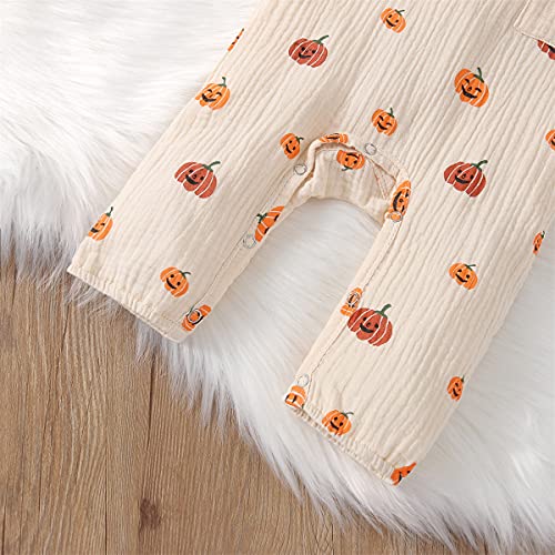 Twopumpkin Beige One-Piece Outfit (0-3 Months) Cotton Blend Long Sleeve Onesie Romper Jumpsuit For Babies, Toddlers, Unisex - Halloween thumb #4