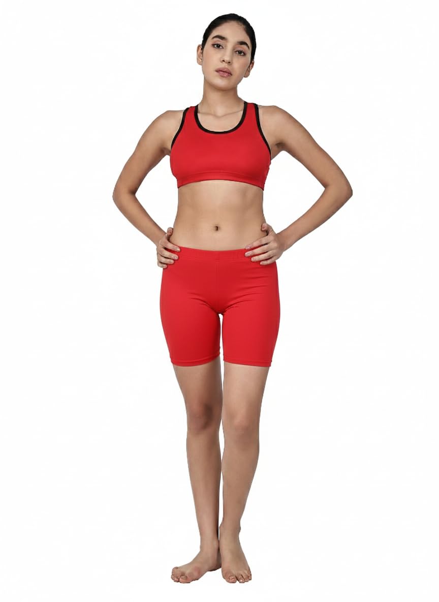 Women's Sports Bra and Shorts Set, Racerback Design, Spandex Blend, 2 Piece Activewear for Gym, Yoga, Running, Cycling-image-42