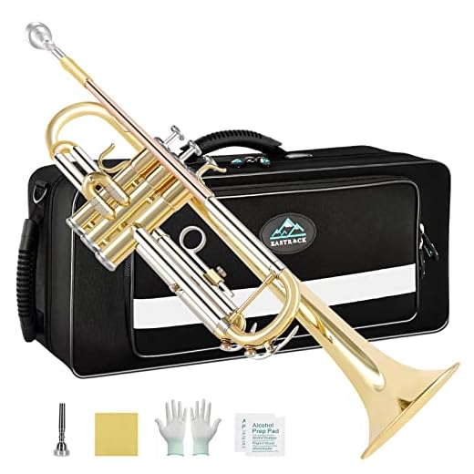 EastRock Trumpet Brass Standard Bb Trumpet Set for Beginner, Student with Hard Case, Gloves, 7C Mouthpiece, Trumpet Cleaning Kit(Nickel Plated)