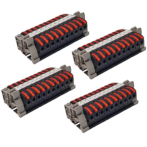 40 Piezas Conectores Electricos, Clemas Electricas Carril Din 0,08-4 mm², Bornas de Conexion Electrica, Clemas Electricas Rapidas, para Conexión y Conversión de Circuitos (negro)