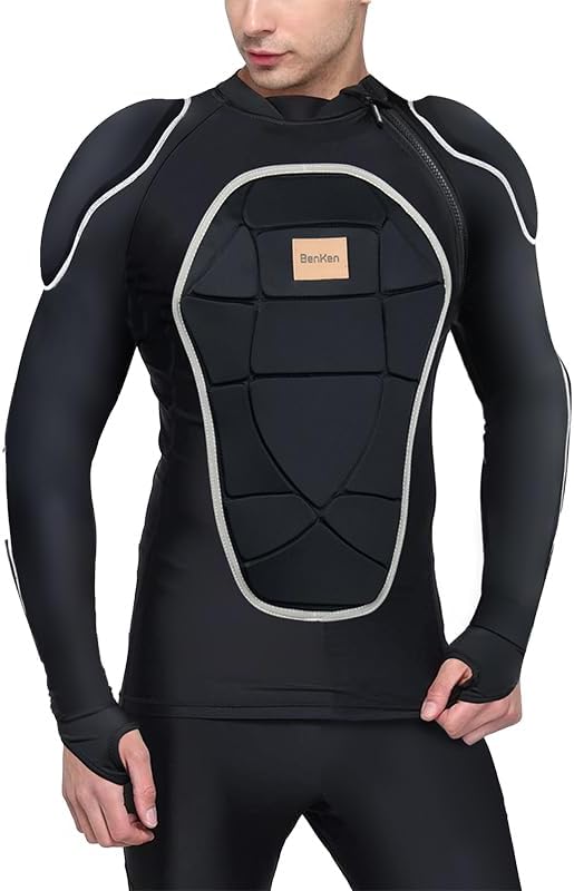 BenKen Men's Women's Professional Anti-Collision Sports Shirts, Motorcycle Jacket with Armor Full Body Armor for Skateboarding Skating Snowboarding Cycling - Image 4