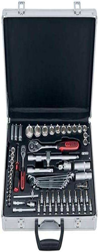 KS Tools 911.0670 - Pack 70 piezas con llaves de vaso 1/4" + 1/2" | 70 piezas, Flank Traction