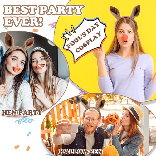 Sibba Ears Headband Kangaroo Cute Furry Ears Plush Ear Hairband Animal Ear Headband Hair Styling Decoration Plush Hairbands for Costume Cosplay Party Fancy Dress Up Accessories - Image 3