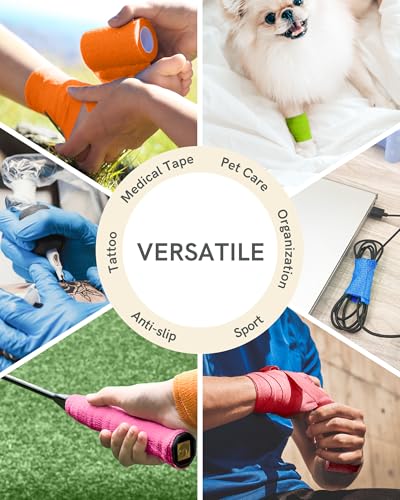 Image of FriCARE Self Adhesive Bandage Wrap, Medical Tape in First Aid Kit, Sporty