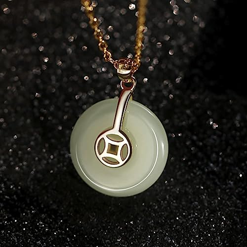 Christmas Gifts For Women Good Fortune Pendant Necklace in 18kt Gold Plated Jade Necklace for Women3