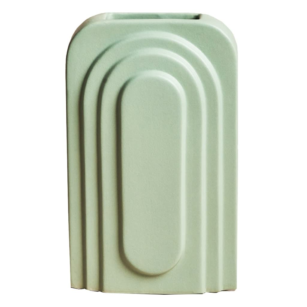 Ceramic vase， Tall Artistic Geometric Decorative Vases(Grün)