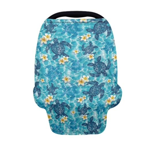 Image of Car Seat Cover Baby, Sea Turtle, car seat Cover for Baby carseat
