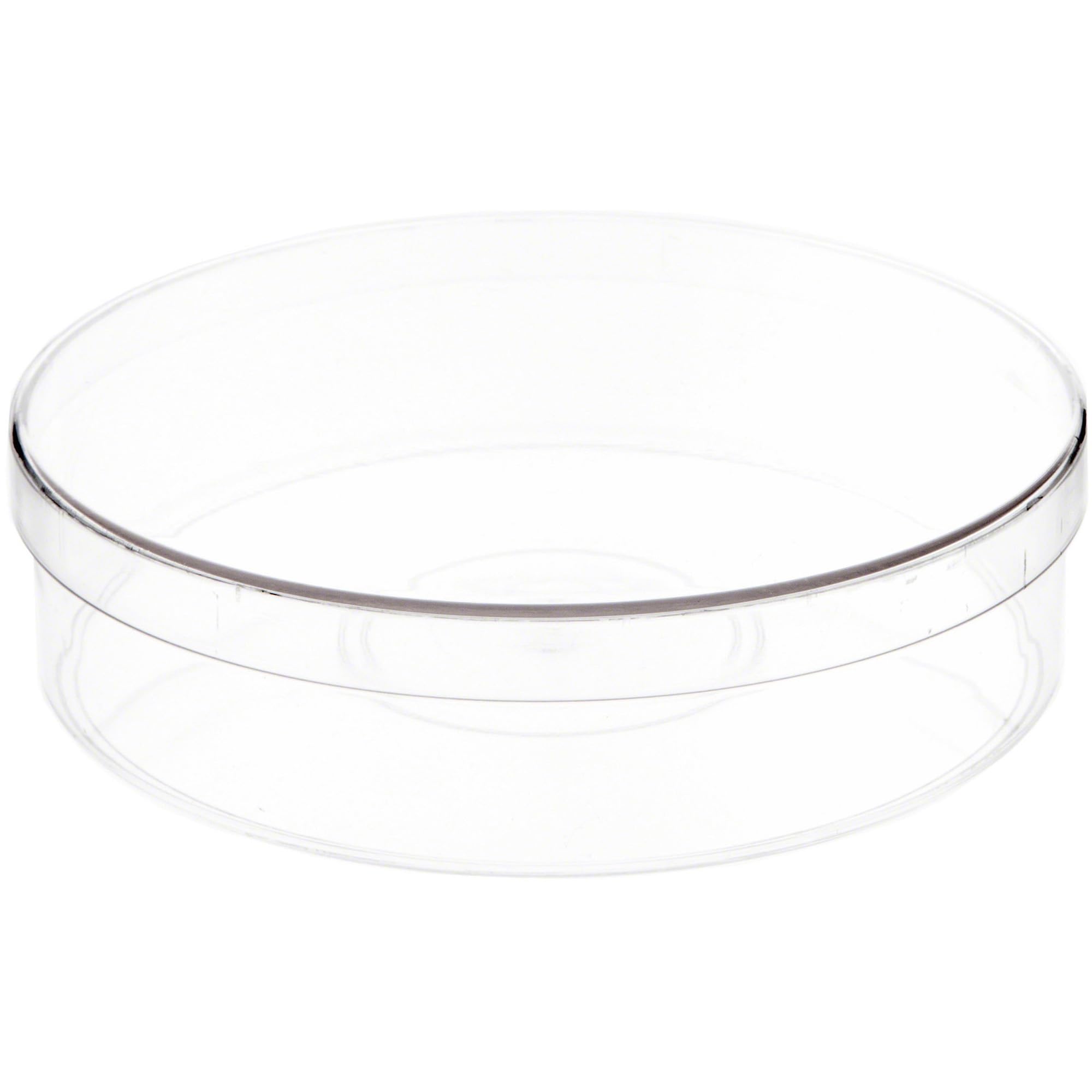 Pioneer Plastics 175C Clear Round Plastic Container, 6" W x 1.5" H, Pack of 2