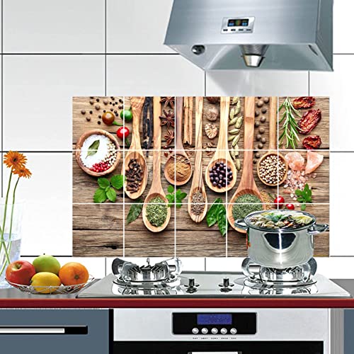 Image of Sticker Yard Kitchen Tiles Sticker Oil Waterproof Self Adhesive Colourful PVC Kitchen Sticker Wallpaper Poster Size - 68X46 CM #2