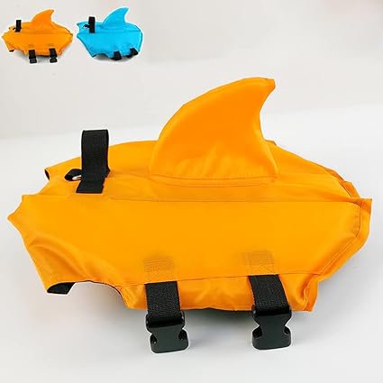 BINANE Pet Life Jacket- Preserver with Adjustable Belt, Swimming Float Saver with Superior Buoyancy and Rescue Handle for Small Medium Large (Orange, X-Small)