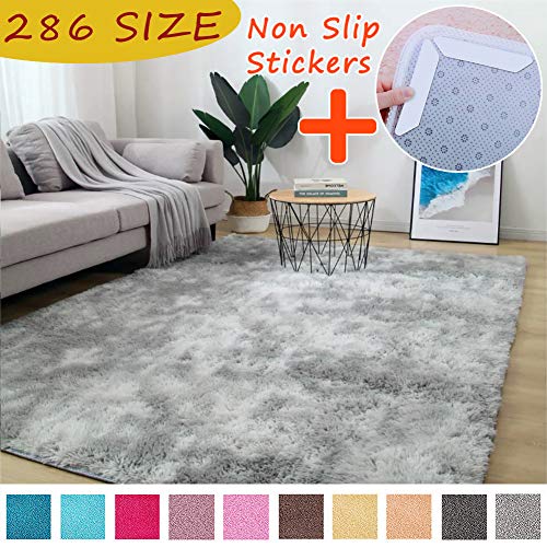 MODKOY Alfombras De Vinilo Salon 160x260cm Lavable Tejidas Shaggy Ultra Suave Cesped Artificial Moderna para sofá Silla cojín Pasillos Bañera Gris