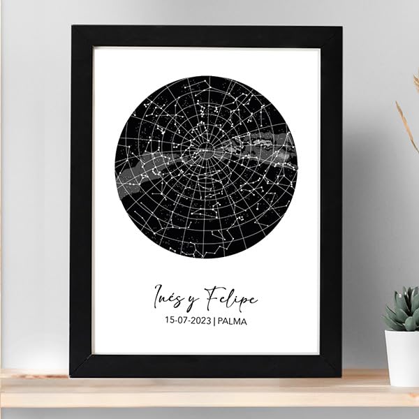 Transparent Gift Placa Personalizada con Textos Mapa Estelar.