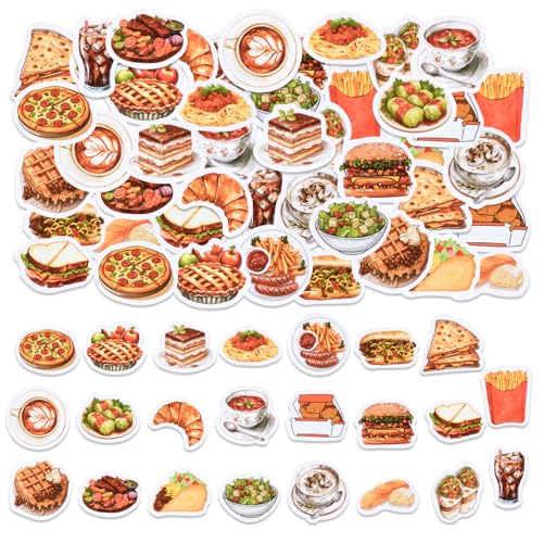 46 adesivi alimentari, hamburger, patatine fritte, pizza, dessert, adesivi da