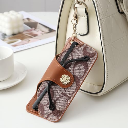 Image of kytasryl Soft Leather Sunglasses Bag,Travel Sunglass Holder Eyeglass Case Portable Slim Sunglasses Pouch