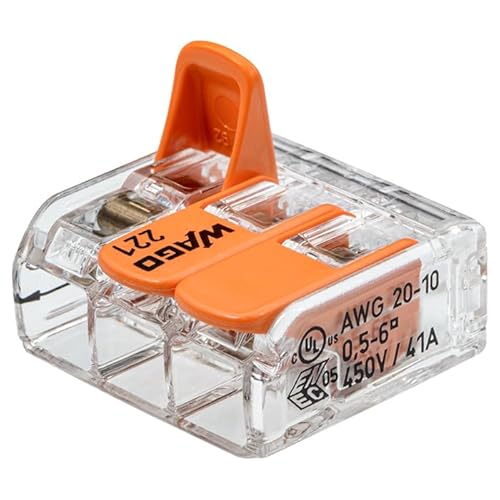 WAGO 221 Serie – 50x 3-Leiter Verbindungsklemmen in Kartonbox