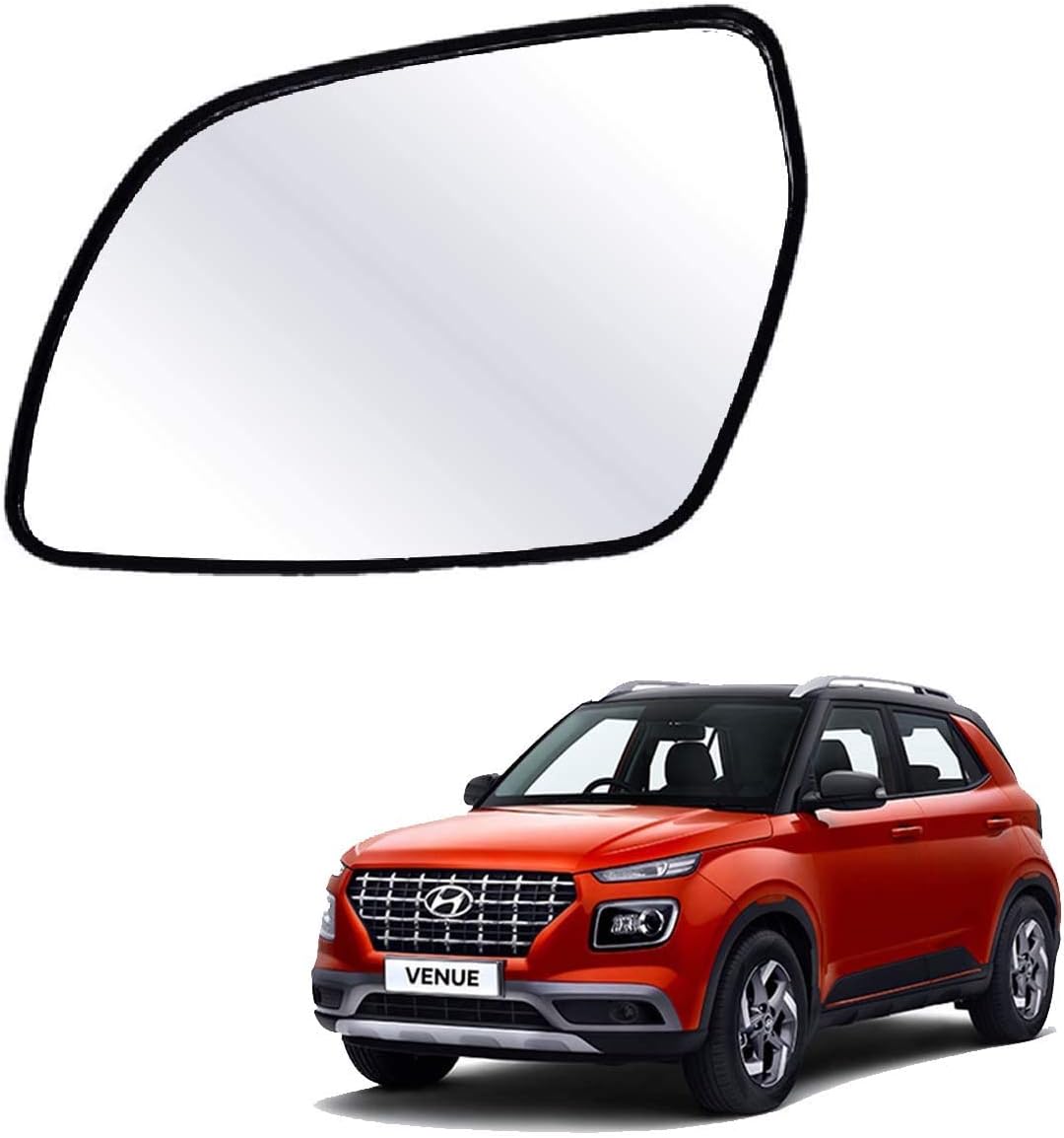Hyundai Venue Left Side Mirror Convex Curved Glass/Side Glass-Left/Passenger Side