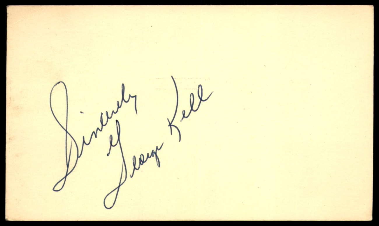 George Kell SIGNED 3X5 INDEX Detroit Soldering Ti AUTHENTIC CARD safety AUTOGRAPH
