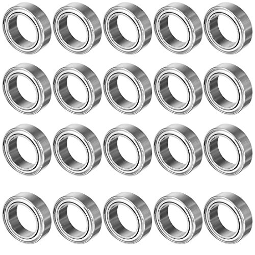 uxcell 20pcs MR128ZZ 8mmx12mmx3.5mm Double Shielded Miniature Deep Groove Ball Bearing