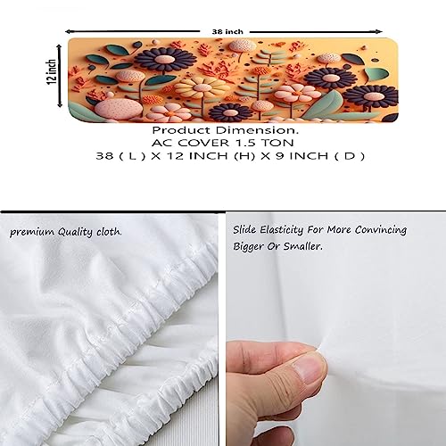 Image of DARSHANAM WORLD Beatiful Designer Ac Cover / / Cutest Printed Air Conditioning Dust Cover For Indoor & All Type AC Split Covers / / Colorfull Folding Designer Ac Cover (3D Flower 1.5 Ton)