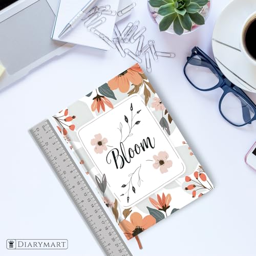 Image of Hard Bound Notebook for Girls & Women | A5 Ruled Journal | 192 Pages | 80 GSM Premium Paper | Designer Laminated Cover | Ribbon Bookmark | Notebook for School, College, Office, Journaling & Note Taking (DM4001)