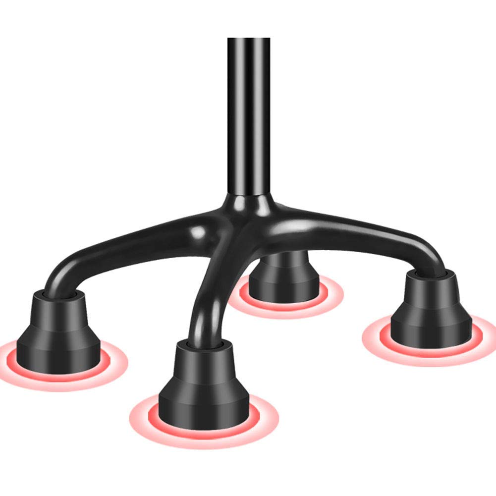 BJH Bastón con luz LED Función de Radio portátil Carga USB Muleta para Caminar 5 Bastón para Caminar de Altura Ajustable para Hombres Mujeres Personas Mayores discapacitadas y ancianas Interesting