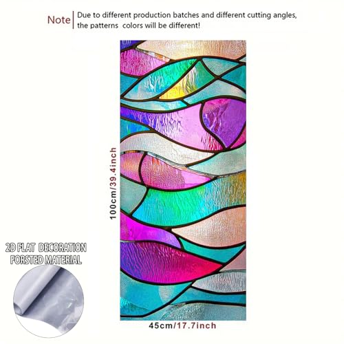 Image of Nuxovilar Gothic Colorful Glass Lattice Cling Window Film 17.5x39.3 PVC