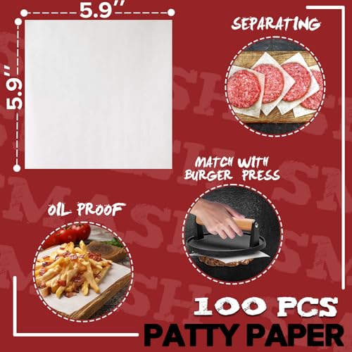 image for Grilliance 5pcs Smash Burger Press Kit, 3 in 1 Hamburger Press Patty M
