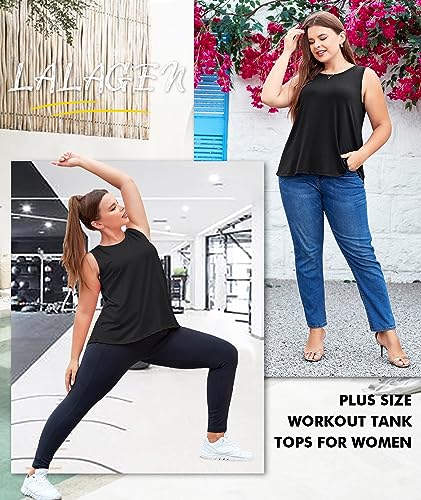 LALAGEN Plus Size Womens Workout Tank Tops Sleeveless Summer Loose Fit Flowy Yoga Athletic Running Shirts2