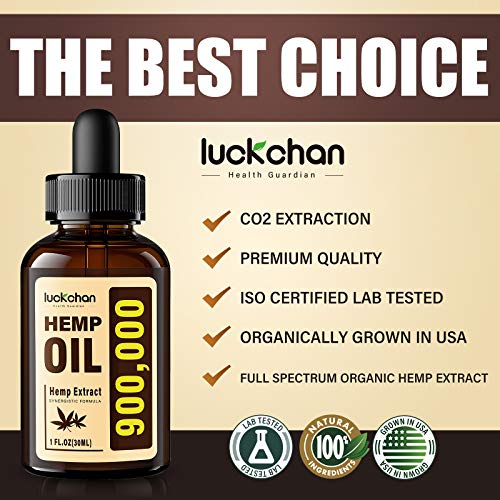 LUCKCHAN (4-Pack) Premium Hemp Oil - Helps Anxiety, Stress, Relaxation, Calming, Sleep - Natural Extract, Vegan, Non-GMO - Organic Hemp Tincture Drops - Image 4