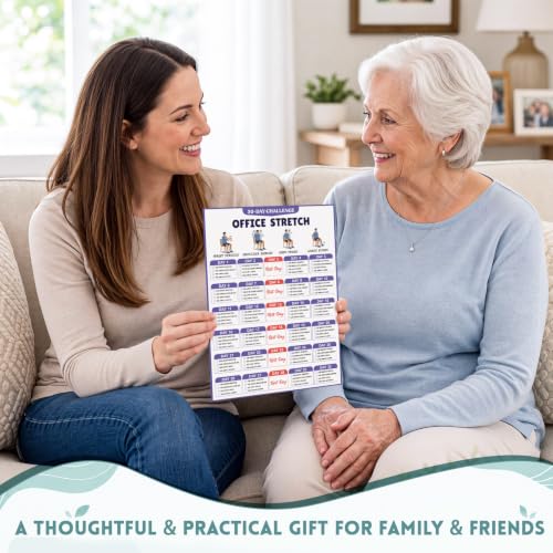 Image of Sinload 30 Day Chair Yoga Posters for Seniors Chair Yoga Challenge Posters