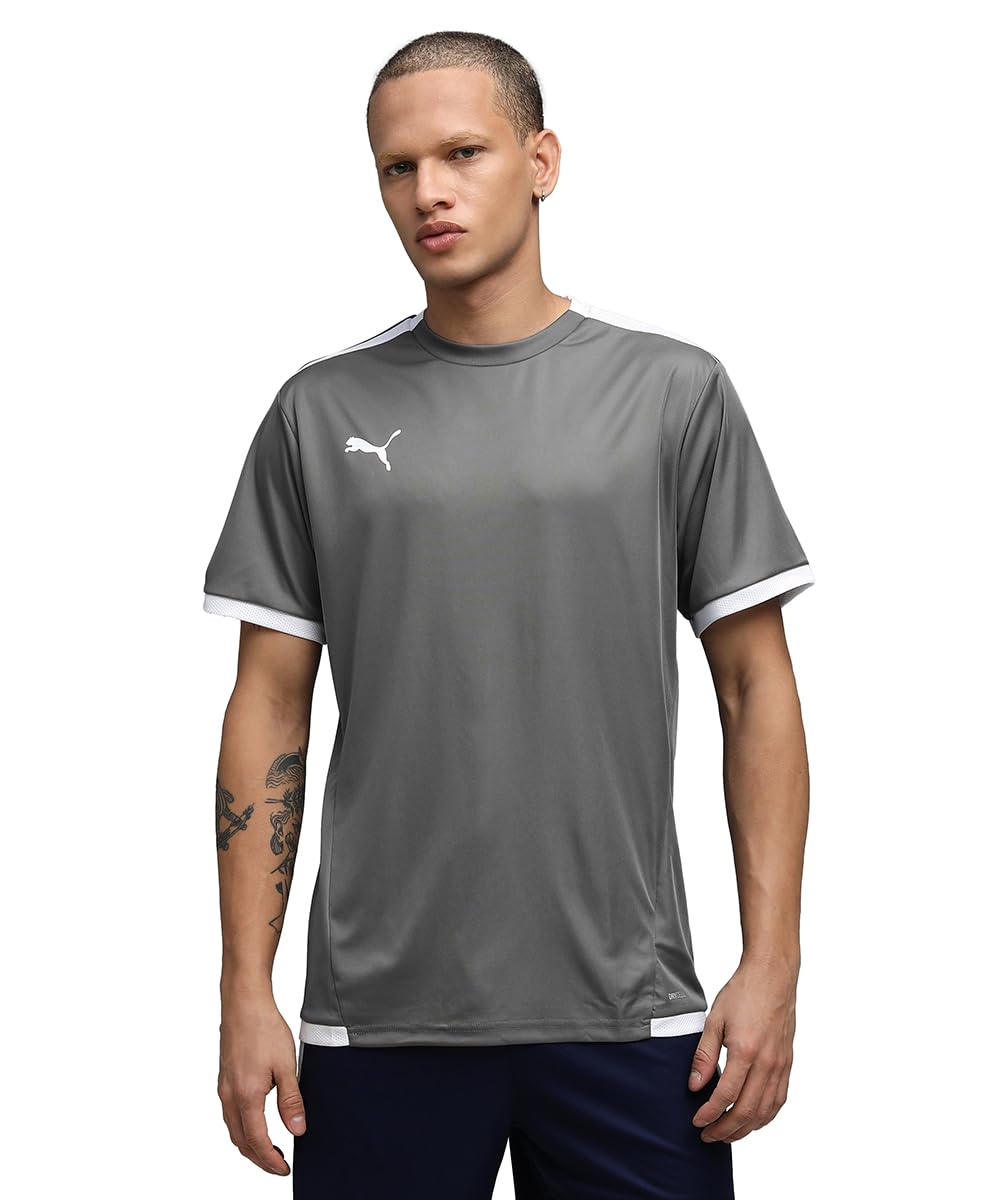 PUMA Mens Teamliga Jersey Shirt, Smoked Pearl-puma White, XL EU