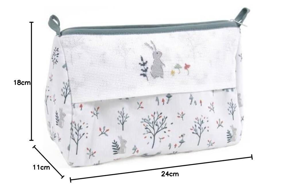 DMC - Trousse de toilette à broder | Forêt enchantée | Motif gratuit inclus
