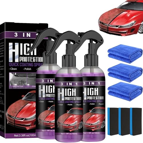 3Pcs Car Coating Spray High Protection 3 in 1 Spray 3 in 1 High Protection Quick Car Ceramic Coating Spray 3-in-1 High Protection Car Spray 3in1 High Protection Car Coating Spray