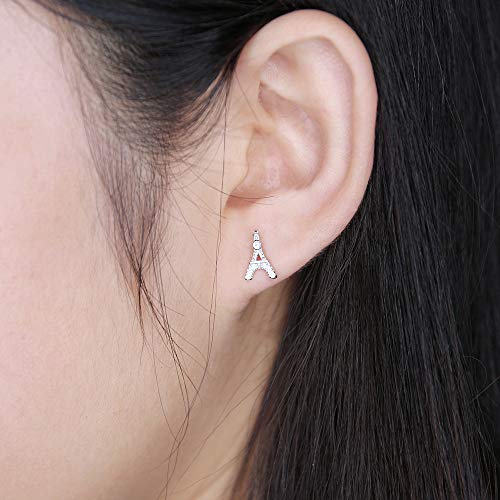 AoedeJ Hypoallergenic Paris Eiffel Tower Stud Earrings 925 Sterling Silver Small Earrings Stud Gift for Women2