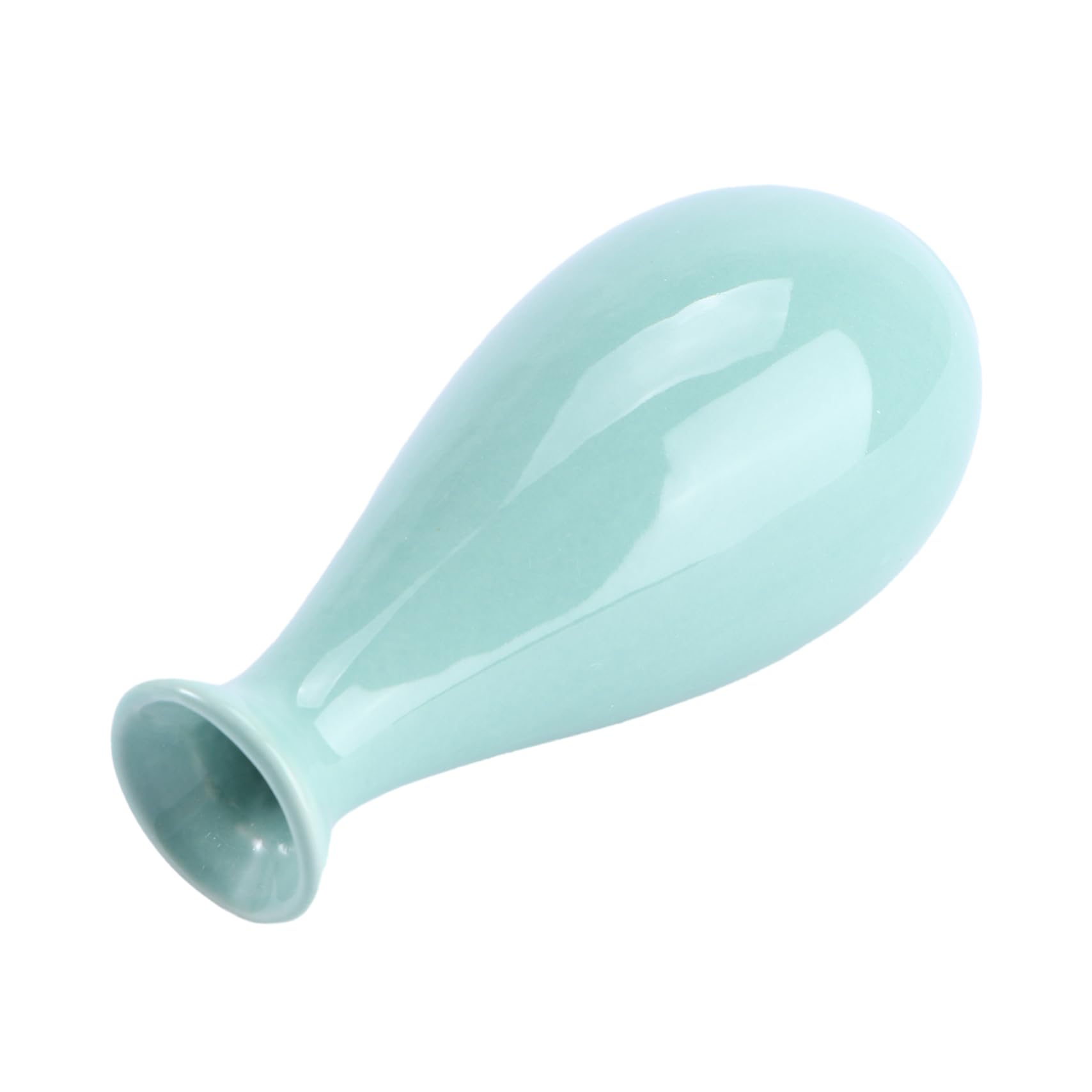 GALPADA Jarrón Pequeño de Cerámica Azul Decorativo para Flores Escritorio para Oficina y Hogar Diseño y