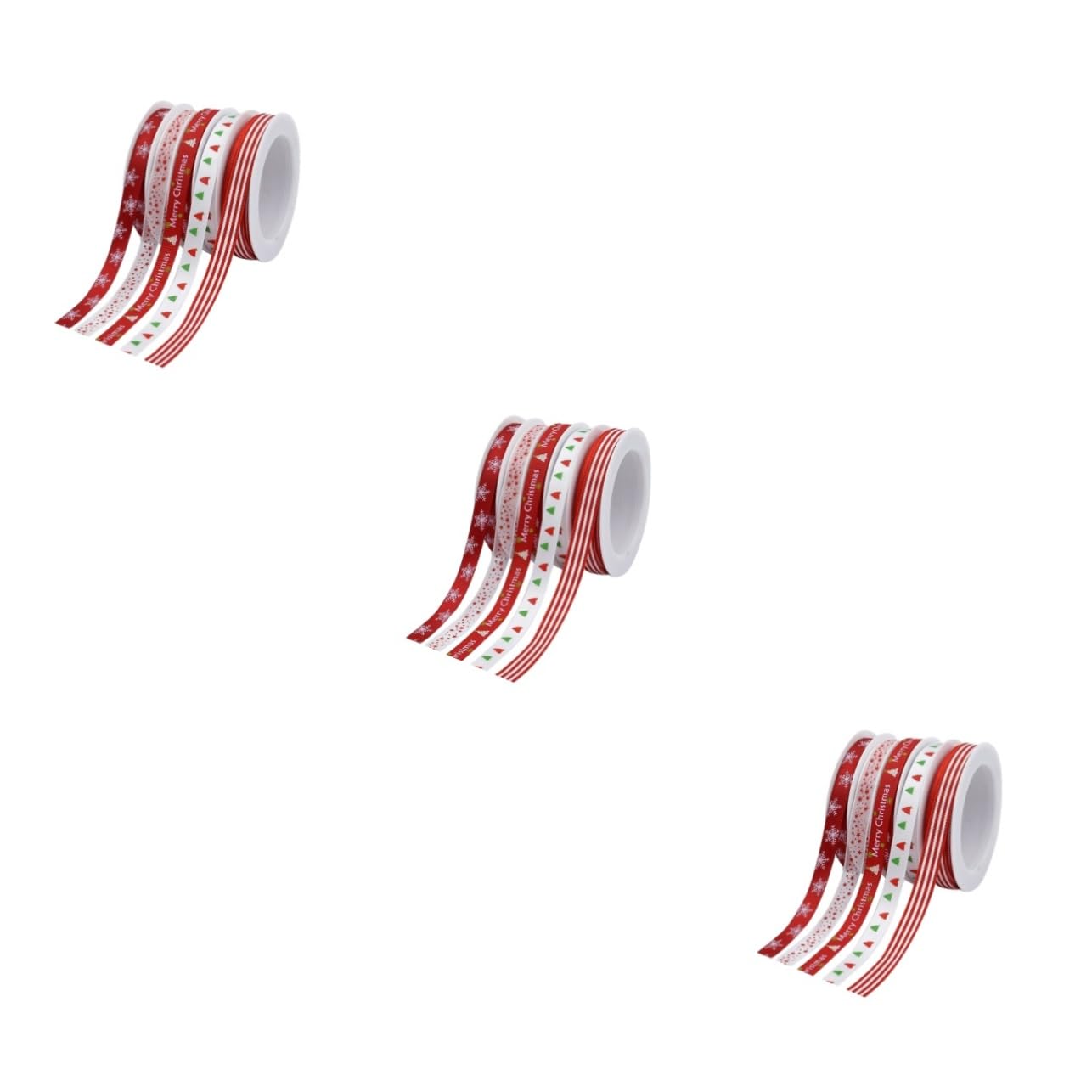 NUOBESTY 3-teiliges Set Geschenkverpackungsbänder Geschenkband Geschenkbänder Weihnachtsdekoration Bänder Für Partydekor Weihnachtsband Rotes Drahtband Bänder Für Diy Eberesche Drucken