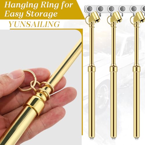 Image of Yunsailing 10 Pcs 10 Pcs Dual Head Tire Pressure Gauge Heavy Duty Truck Tires Air Pressures Gauges with Hook Range 10-150psi, 0.7-10.3bar for Semi Trucks Car Bus Rv Van (Gold)