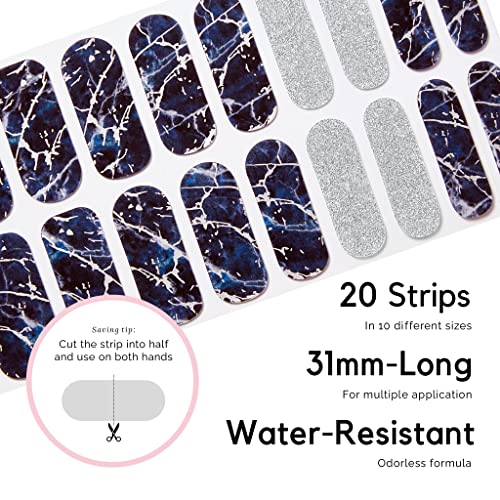 Nailog Pellicola Per Unghie, 20 Pcs Adesivi E Decalcomanie In Gel Semi-Indurita Per Unghie, Nail Art Stickers Adesivo Smalto Per Unghie Manicure Per Donne Ragazze, Stormy Night - 4