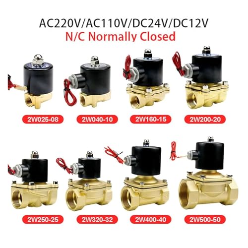 Électrovanne en laiton 220VAC NBR 3/8 pouce normalement fermée pour eau et gaz