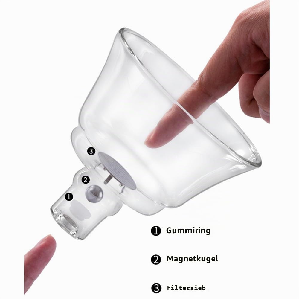 RORA Lazy Kungfu Glas-Teeservice, halbautomatisch, tropfenförmig, mit Teesieb, Glas-Teekanne (grüner Panda)